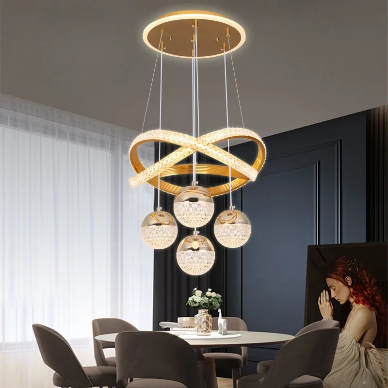 Lampadario moderno a led per sala da pranzo Illuminazione a tre colori a LED Illuminazione per ristorante nordico Lampadario per soggiorno Lampada a sospensione