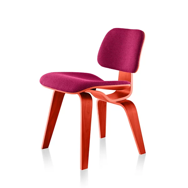 Herman Miller Eames Molded Plywood Dining Chair with Wood Legs, Upholstered - Herman Miller Authorized Retailer
