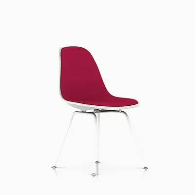 Herman Miller Eames Molded Plastic Side Chair with 4-Leg Base, Upholstered - Herman Miller Authorized Retailer