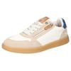 Sneaker MUSTANG SHOES, Herren, Gr. 44, beige (sanftes weiß, beige), Lederimitat, kontrastfarbene Details, casual, Schuhe, Retro Sneaker, Schnürschuh mit Außenreißverschluss