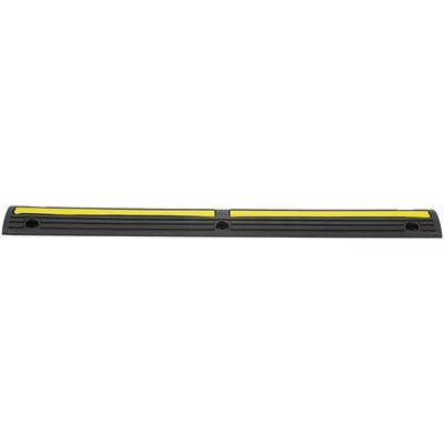 3.28 ft Cable Protector Ramp, 4 Pack of 1 Channel, 18000 lbs/axle Capacity Heavy Duty Rubber Speed Bumps