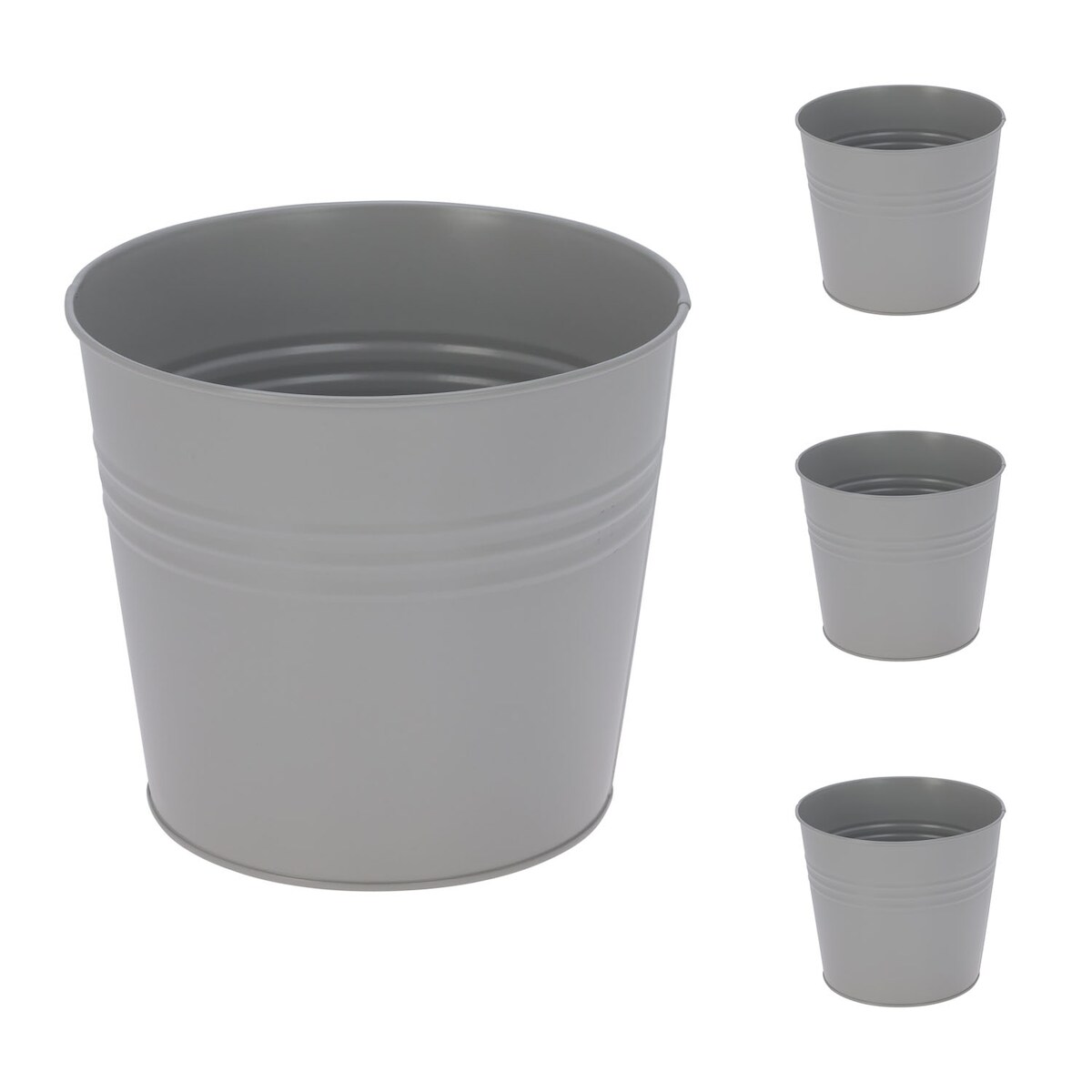 Mojawo 4 Stk. Blumentopf Pflanzgefäß Balkontopf Pflanztopf verzinkt Ø17xH15cm Image