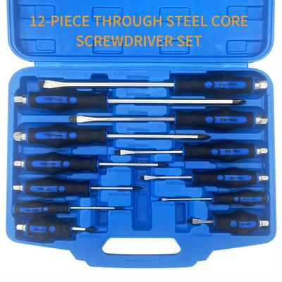 TEMU 12- Screwdriver Set, Steel, & , , 6 & 6 Slotted, Image