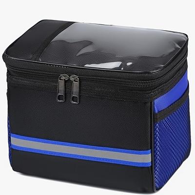 TEMU 1pc Bicycle Front Bag, Mountain Bike Handlebar Bag, Road Folding Handlebar Horizontal Bag Image