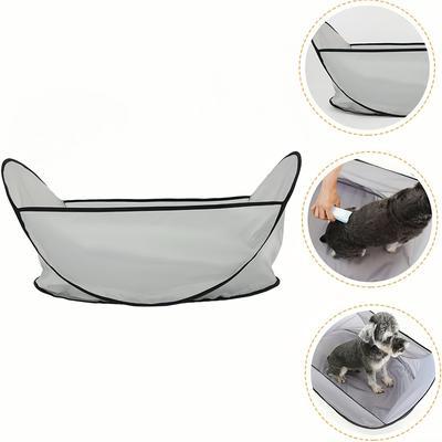 TEMU Pet Grooming Apron For Dogs, Polyester Fiber Hair Trimming , Adjustable Collar, Foldable Design, Uncharged, No Battery Required, For Small To Medium Breeds Image