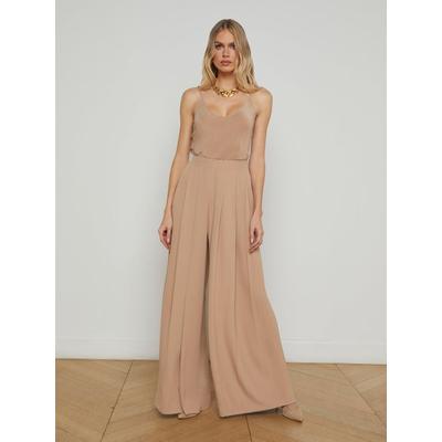Nova Pleated Wide-Leg Pants - Natural - L'Agence Pants