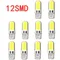 10Pcs Silicone Gel COB Auto LED Car 12V T10 W5W Wedge Side Parking Read Bulb Signal Lamp Clearance Door Light 12 SMD Chips