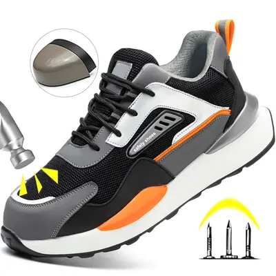 Anti smashing Anti-Puncture Protective Safety Shoes For Men Work Shoes Sneakers Lightweight Breathable Work Safety Shoes Boots