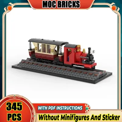 Eisenbahn Zug Modell Moc Gebäude Ziegel Festung Modell Schmale Gauge Dampf Motor und Wagen Technologie Blöcke Spielzeug Montage Image