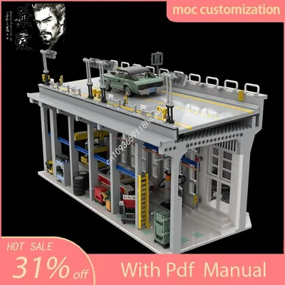 2637PCS MOC Kreative Stadt Ansicht Modulare Geschwindigkeit Champion Auto Herstellung Baustein Diy Image