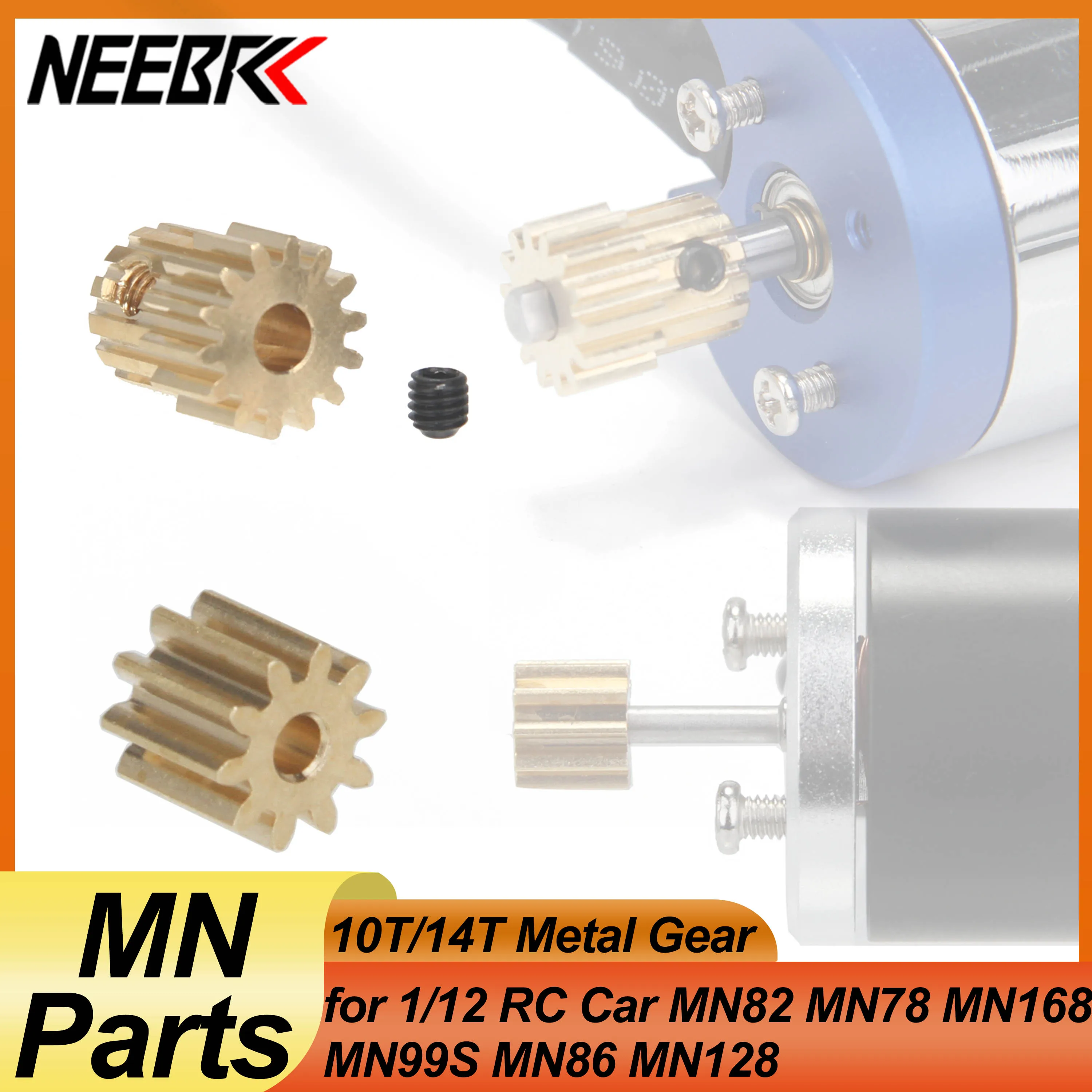 Metall Getriebe 10T 14T Kupfer Motor Ritzel für RC Auto Crawler MN Modell MN82 MN78 MN99S MN168 MN86 MN128 Spielzeug Motor Teile Zubehör Image