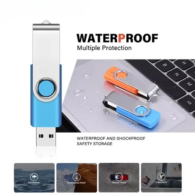 Modische drehbare USB 2.0-Flash-Laufwerke, 128 GB, 64 GB, 32 GB, bunter Hochgeschwindigkeits-16 GB-8-GB-Speicherstick, wasserdichtes Flash-Disk-Stick Image