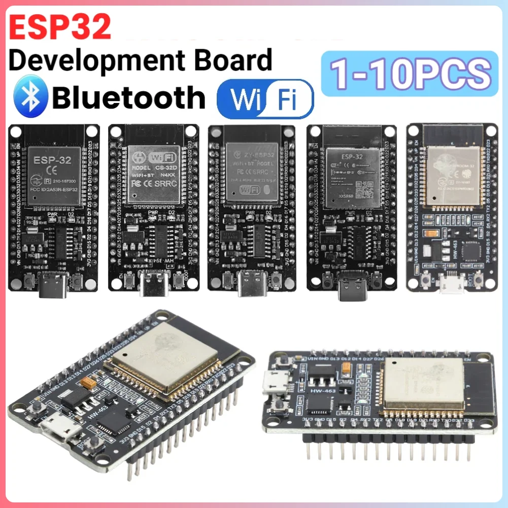 1-10PCS ESP32-32D Entwicklungsboard-Modul TYPE-C CH340C/ CP2102 USB WiFi+Bluetooth Modul mit extrem niedrigem Stromverbrauch Image