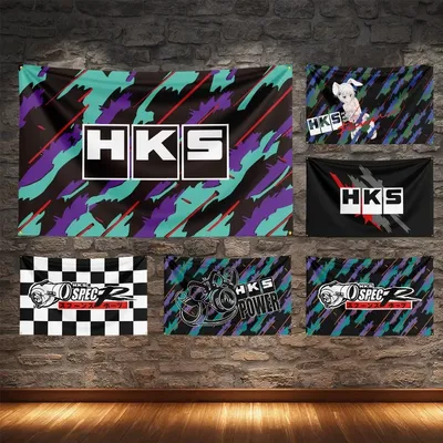 Hks Auto Flagge Polyester Digitaldruck Autos Flagge Banner für die Dekoration Image