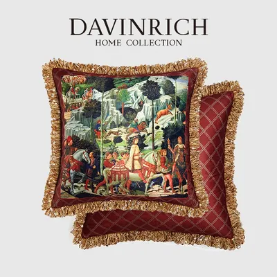 DAVINRICH Kissenbezug aus italienischer Renaissance-Kollektion, Ölgemälde, strukturierter Image