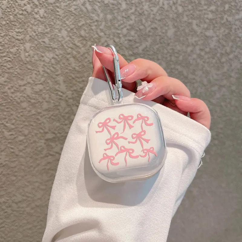 Rosa Schleife für Samsung Galaxy Buds 2 Pro Hülle für Buds Pro Live FE Hülle Weiches Muster Cover Galaxy Buds 2 Buds Live Hüllen Image