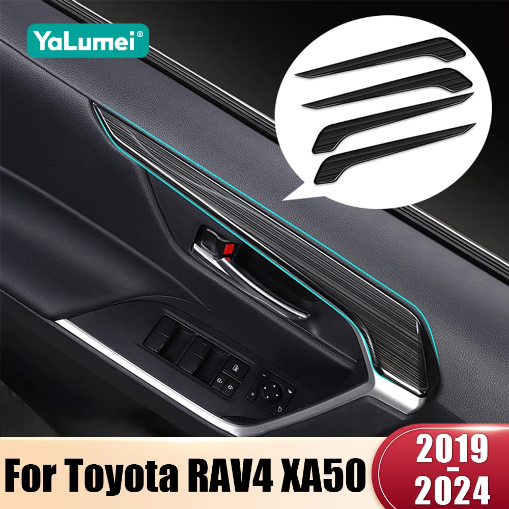Für Toyota RAV4 XA50 2019 2020 2021 2022 2023 2024 RAV4 Hybrid Edelstahl Auto Tür Innere Griffe Armlehne Trim Abdeckung Aufkleber Image