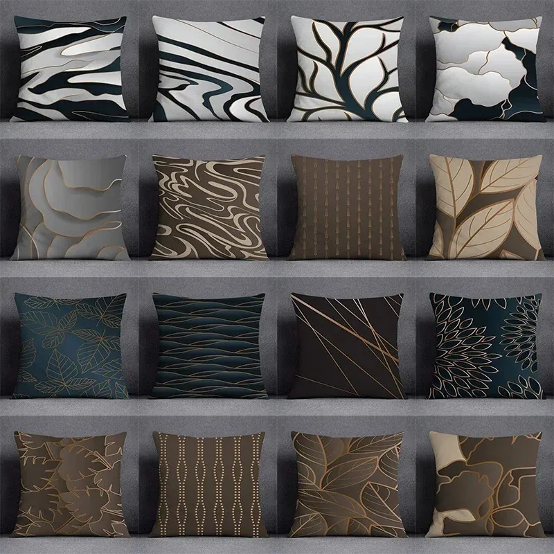 Quadratischer Büro-Kissenbezug mit geometrischem Blumen-Kollektionsmuster, Heimdekoration, Kissenbezug Image