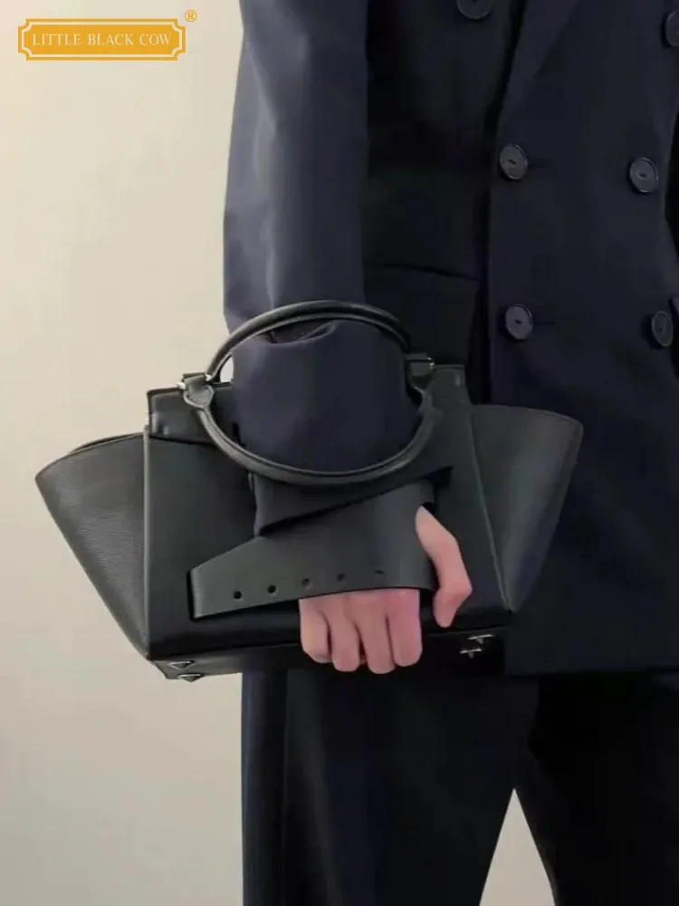 Neue Gespleißt Design Mode Frauen Tote Handtasche Einfarbig Echtes Leder Umhängetasche Elegante Büro Dame Einzelnen Schulter Taschen