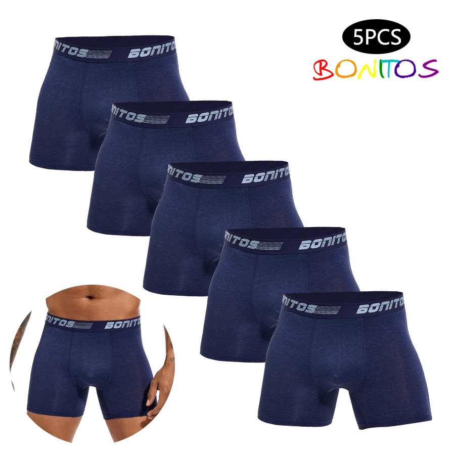 5 stücke boxer männer Höschen Atmungsaktive boxershorts Männer Unterwäsche Polyester unterhosen für mann Hohe Qualität Männliche Badehose Image