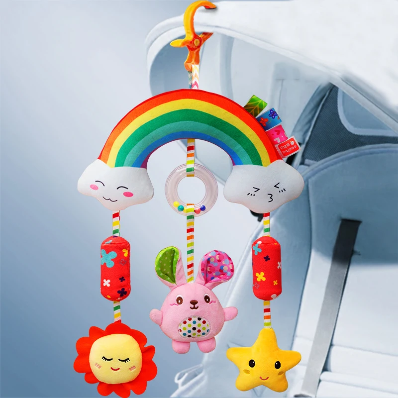 Baby Windspiel Trolley Hängezubehör Rassel Spielzeug Bett Glocke Sicherheitssitz Hängezubehör für Kleinkinder 0-1 Jahre alt