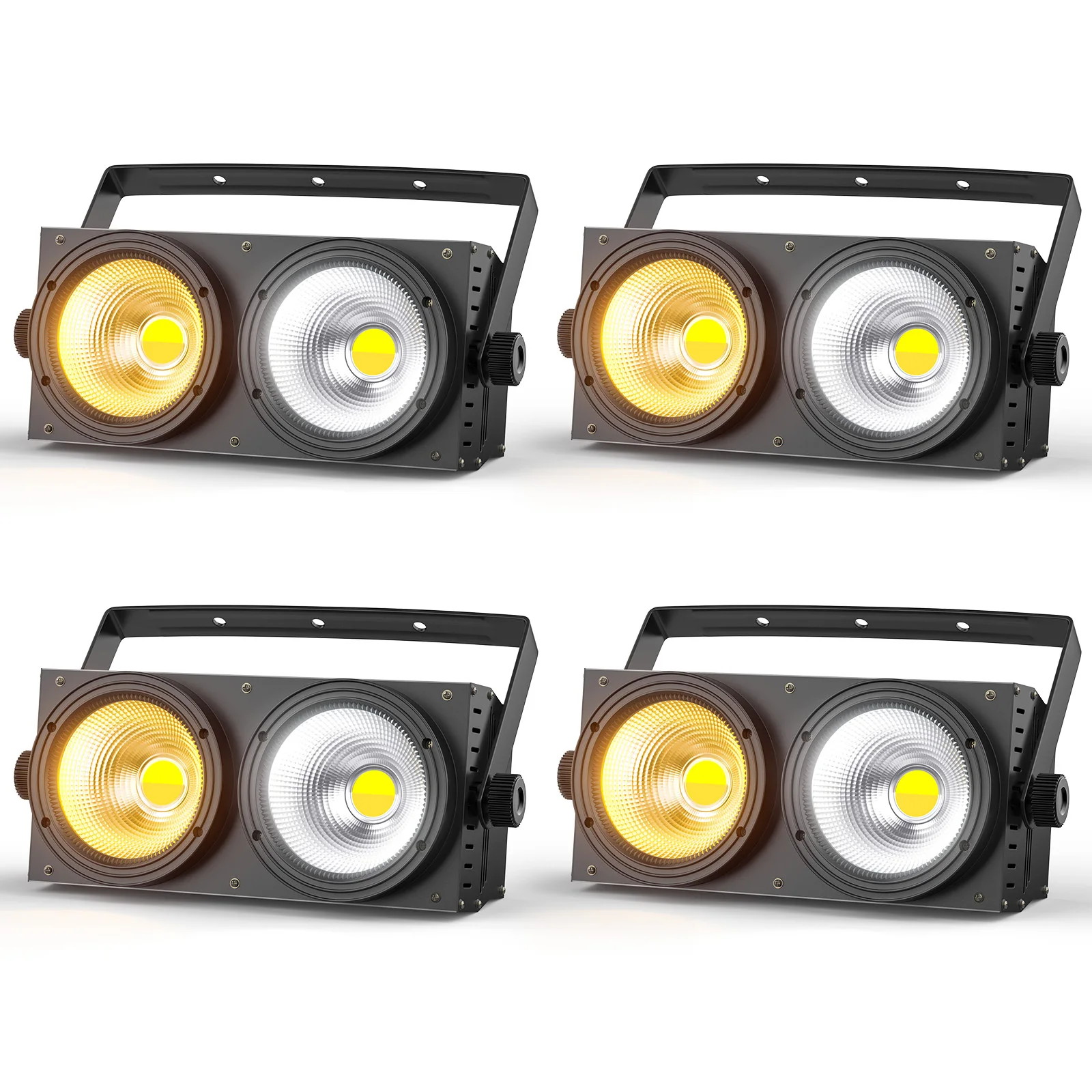U'King 4PCS 200W COB Par Licht 2x100W Blinder Beleuchtung 2 Augen LED 2IN1 COB Kühl Warm Weiß Beleuchtung Party Bar DMX Bühnen Beleuchtung
