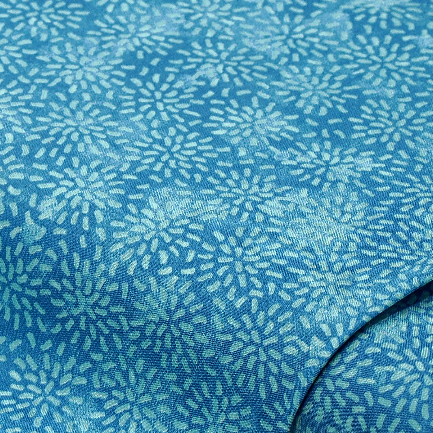 Baumwollstoff Batik Strich-Kreise Mona, blau-color Image