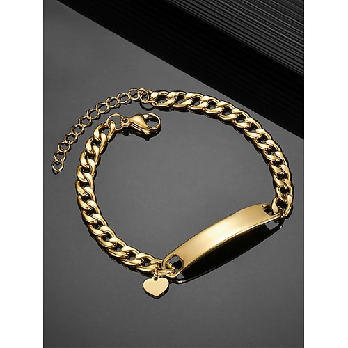 Per donna Bracciale a catena Braccialetto Oro Acciaio Inossidabile Lega Casual Festa della Mamma laureato