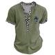 Per uomo Grafico Tribale Maglia Henley Manica Corta Stampa 3D Moda Designer Essenziale Streetwear Casuale Quotidiano Estate Primavera Blu chiaro Nero Verde chiaro Cachi Henley Maglietta Henley
