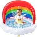 Piscina gonfiabile per bambini con irrigatore e baldacchino, piscina arcobaleno per bambini, piscina per bambini per imparare, piscina per bambini con giochi d'acqua, piscina all'aperto per bambini