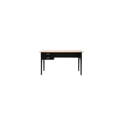 Möbilia Schreibtisch | mit 2 Schubladen | MDF und Heveaholz | B 140 x T 60 x H 75 cm | 28020051 | Serie SCHREIBTISCH Image