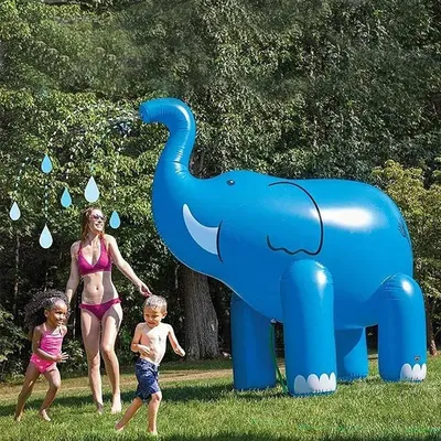 220cm Giant Summer Animal Sprinkle Water Park Inflatable Elephant Outdoor Beach Toy Children Play