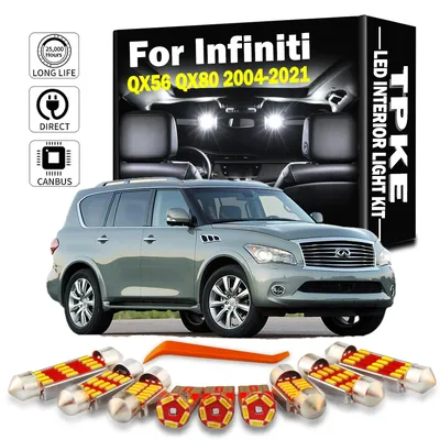 TPKE Canbus For Infiniti QX56 QX80 2004 2005 -2018 2019 2020 2021 LED Interior Indoor Map Dome