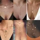 Collana con ciondolo in cristallo multistrato vintage da donna perline color oro luna stella corno mezzaluna collane girocollo gioielli nuovi