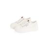 Plateausneaker TOMMY JEANS "TJW FOXING FLATFORM LC", Damen, Gr. 42, weiß (ivory), Baumwolle, sportlich, Schuhe, Freizeitschuh, Halbschuh, Schnürschuh im Jeans-Look