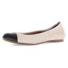 Ballerina GABOR, Damen, Gr. 40, beige (beige, schwarz), Ziegenveloursleder, Nappaleder, kontrastfarbene Details, klassisch, Schuhe, Blockabsatz, Schlupfschuh, Businesschuh mit Best Fitting-Ausstattung