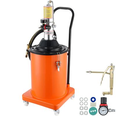 Grease Pump, Air Operated Grease Pump with 13 ft High Pressure Hose and Grease Gun, Pneumatic Grease Bucket Pump with Wheels
