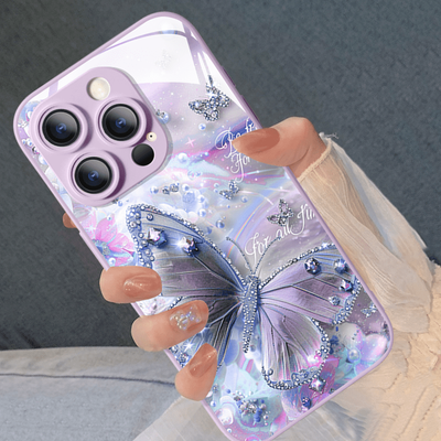 TEMU Suitable For Iphone16promax,16plus,16pro,16,15promax,15plus,15pro,15, 14promax,14plus,14pro,14, 13promax,13pro,13, 12promax,12pro,12, 11promax,11pro,11 Phone Purple Pattern All-inclusive Image