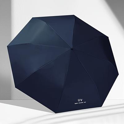 TEMU Automatic Uv Folding Umbrella - Windproof, Waterproof, Uv Protection, 8 Rib 190t Canopy, Fashionable And , With Plastic Handle, Portable And Lightweight, Suitable For Men And Women Image
