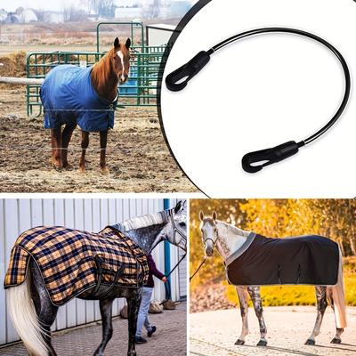 TEMU Adjustable Elastic Tail Strap With Double Ended Clip Elastic Horse Blanket Leg Strap Replacement Elastic Leg Strap Horse Blanket Strap Image