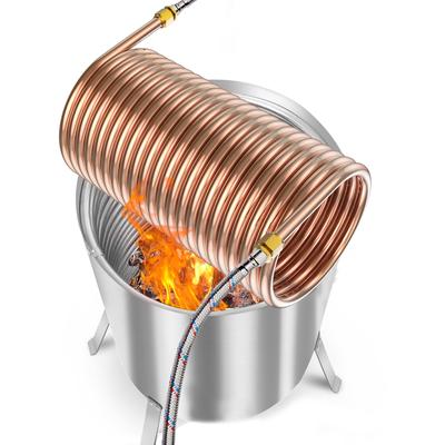 TEMU 10m Copper Pipe Heating Pool Heating With Fire For Swimming Pools Barrel Pool Stove Heaters Spiral For Chimney Pipes Image
