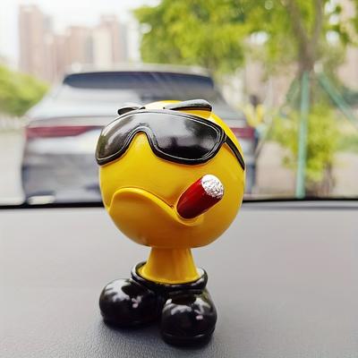 TEMU Cartoon Bobble Head Doll Figurine Car Ornament- Featuring Cute And A Design, Perfect As A Dashboard Decor Desktop Decoration And Unique Car & Desk Accessories Image