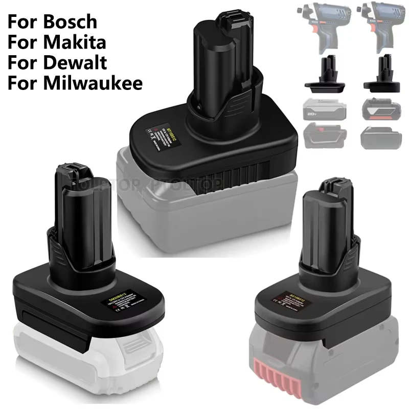 NEUE Für Bosch/Makita/Milwaukee/Dewalt 18V 20V Batterie Adapter Konvertieren Zu für Bosch 12V Cordless Power Werkzeuge Batterie Konverter Image