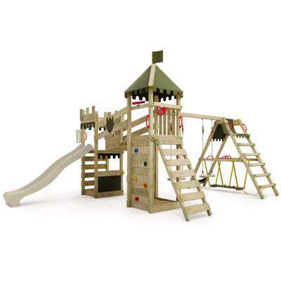 Fatmoose - Spielturm Ritterburg RiverRun mit Schaukel SurfSwing & Rutsche, Spielhaus mit Image