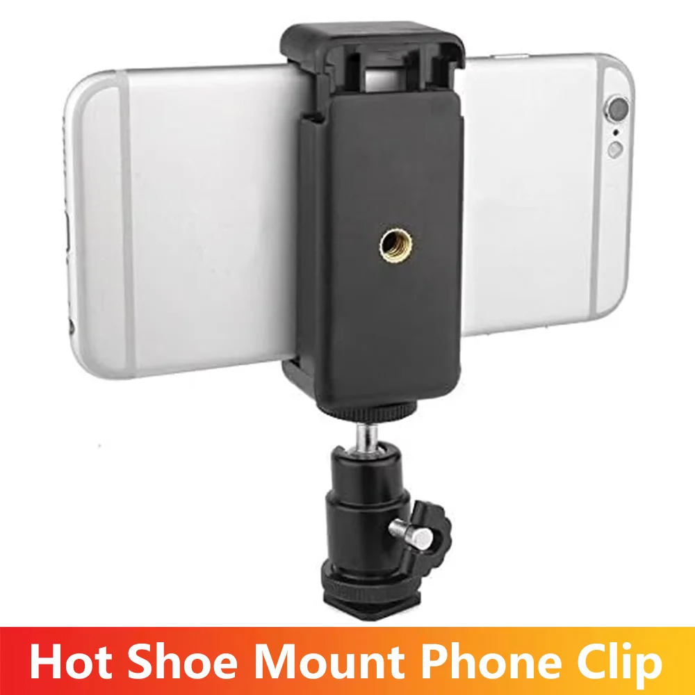 1/4" Stativ Blitzschuh Halterung Basis Metall Adapter Halter mit 1/4" Schraubenloch Telefon Clip für GoPro Hero Action Kamera Smartphone DSLR Image