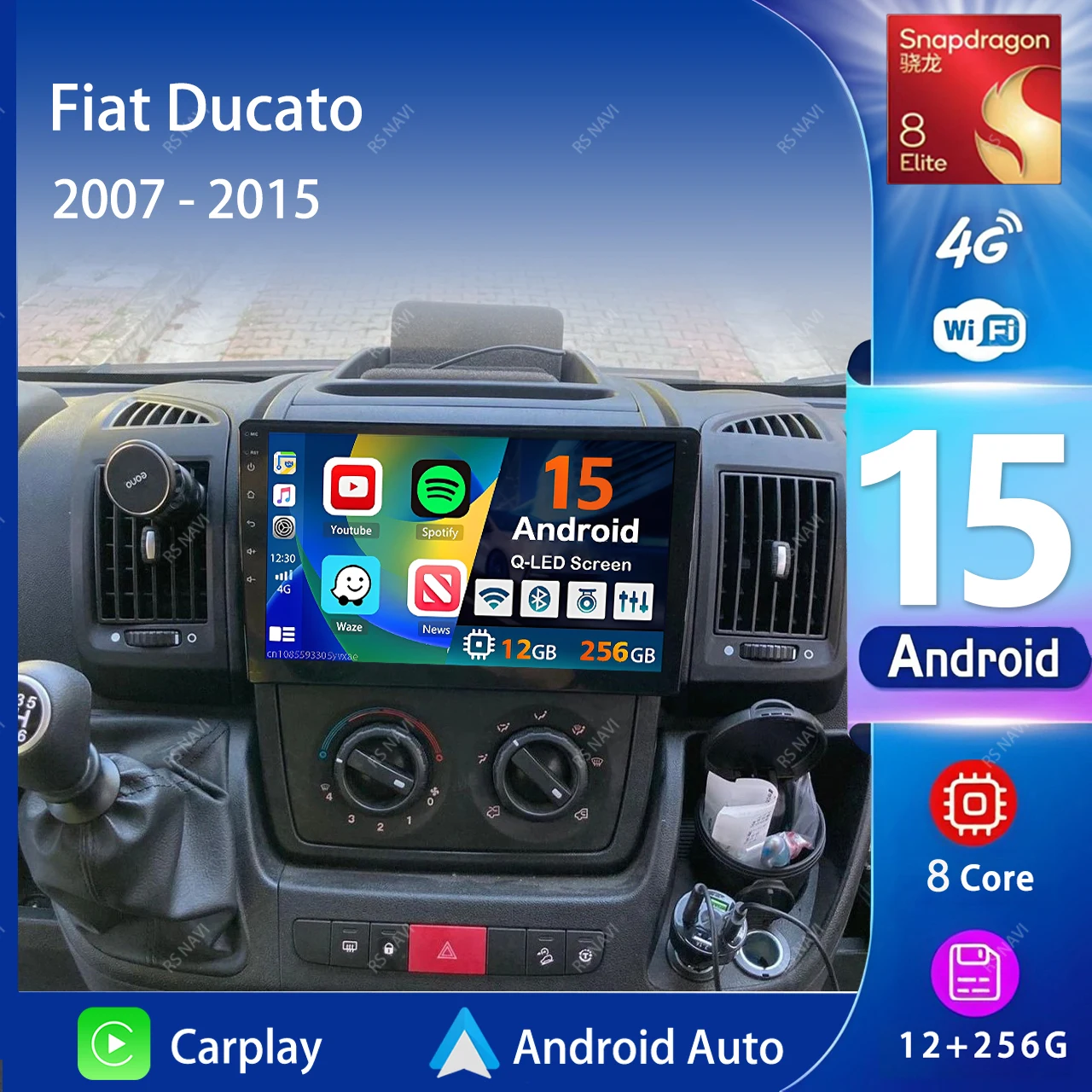 Android 15 Carplay Auto Radio Multimedia Für Fiat Ducato 2005-2023 Für Peugeot Boxer 2 2006-2022 für Citroen Jumper 2 2006-2022 Image