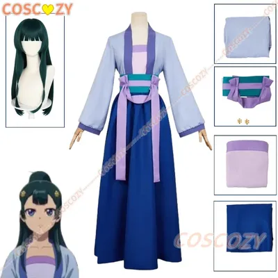 Anime Apotheker Tagebuch 2 Maomao Cosplay Dunkelblaues Kleid Perücken Verkleidung Mao Mao Kostüm Image