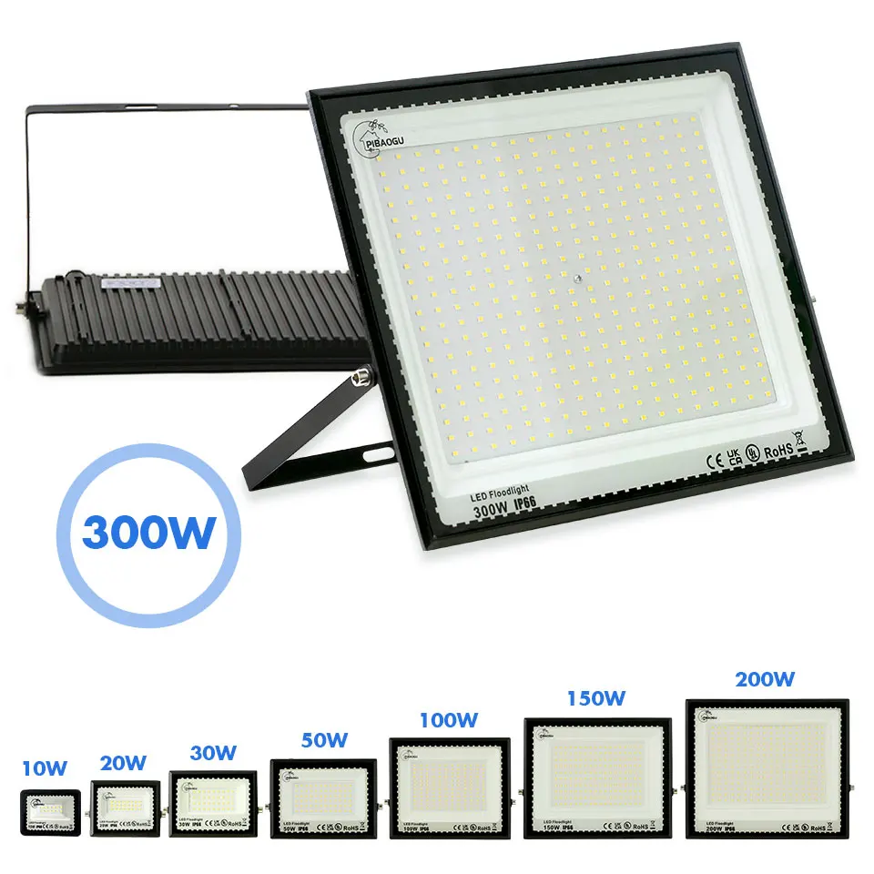 LED-Flutlicht, IP66, wasserdicht, AC220 V, 10 W, 20 W, 30 W, 50 W, 100 W, 150 W, 200 W, 300 W, Strahler außerhalb der Gartenwand, hohe Helligkeit
