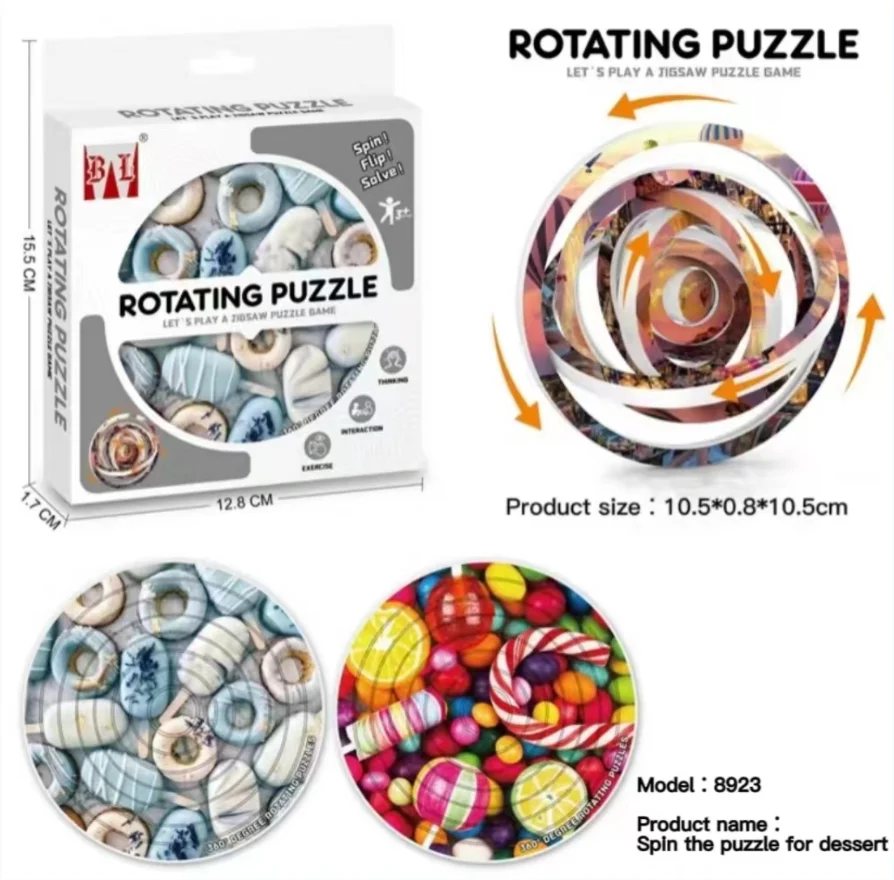 Rotierendes Puzzle kreativer Spaß 360 ° Multi-Angle Multi-Pattern 3D drei dimensionale Flip doppelseitige Puzzle Denk spielzeug Image