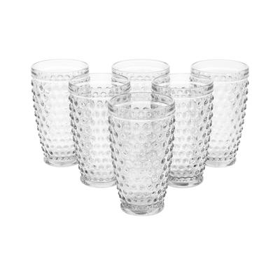 Martha Stewart 6Pc Hobnail Handmade Glass Tumbler Set